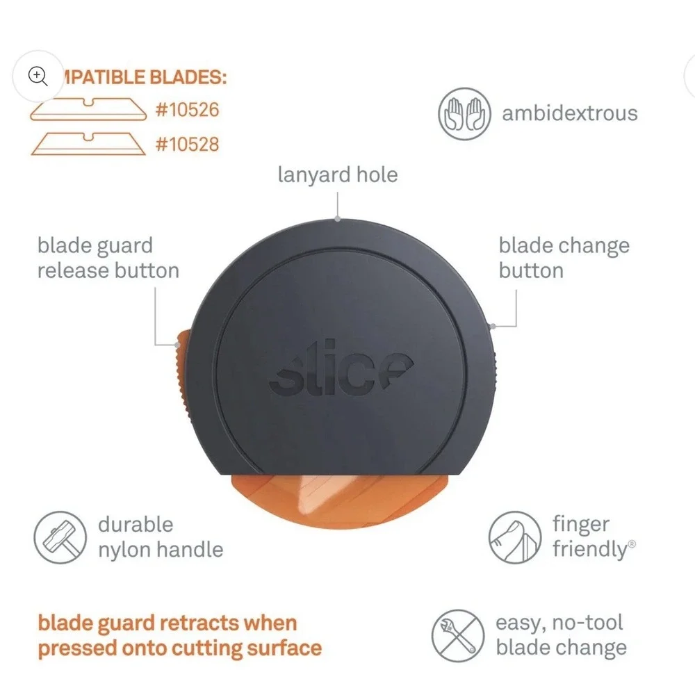 Slice Carton Opener OS Black Super-Safe Ceramic Blade 10477 New